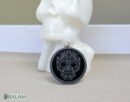 Obsidian pendant, stone necklace, Obsiana Mexica, Obsidian pendant and silver. Engraved Mictlantecuhtli, Hunab ku, Eclipse, Skull, ball game