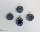 Obsidian pendant, stone necklace, Obsiana Mexica, Mexica necklace, Obsidian pendant and silver. Engraved Eagle warrior, Jaguar, Eclipse.