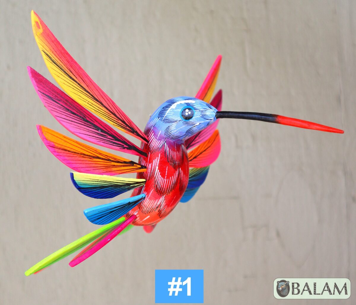 Hummingbird Alebrije, Hummingbird ornament, Wood copal sculpture, hummingbird, bird alebrije, Colibri alebrije, Big hummingbird alebrije. - Image 2