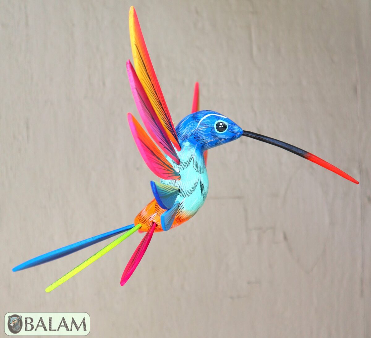 Hummingbird Alebrije, Hummingbird ornament, Wood copal sculpture, hummingbird, bird alebrije, Colibri alebrije, Big hummingbird alebrije. - Image 9