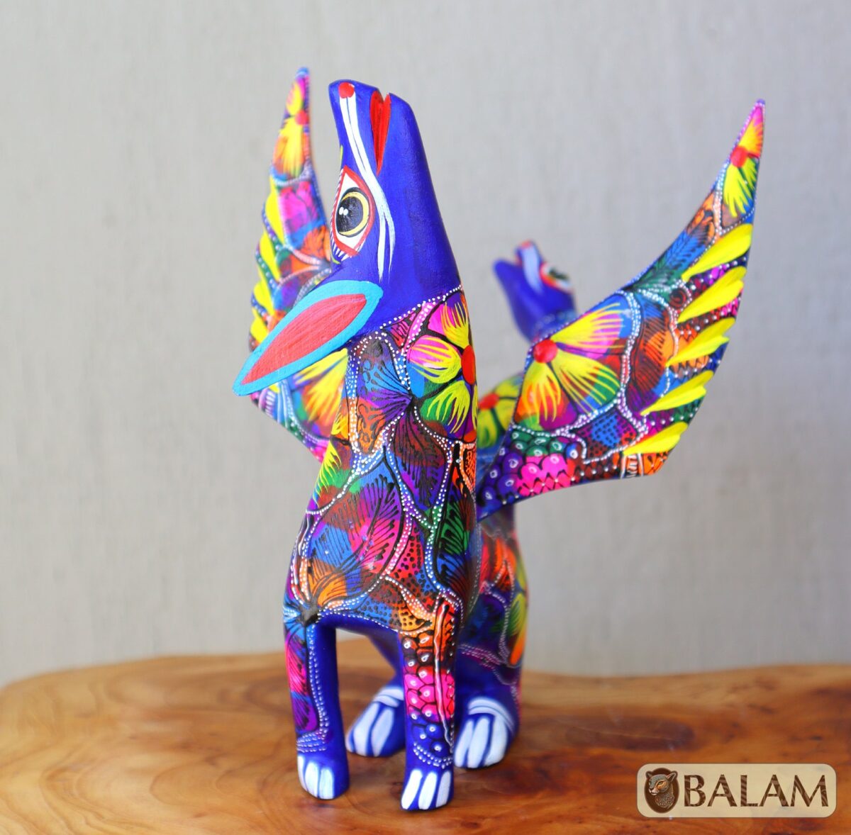 Coyote Snake alebrije, mix alebrije, Wolf snake with wings, Dreams alebrije, Amazing alebrije snake, coyote alebrije, unique Oaxaca alebrije - Image 5