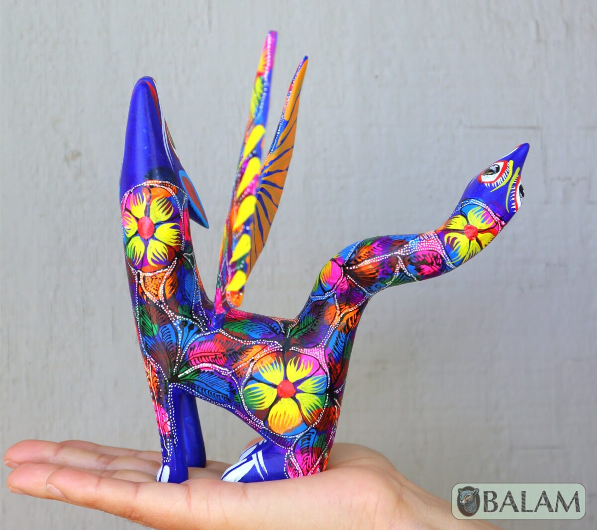 Coyote Snake alebrije, mix alebrije, Wolf snake with wings, Dreams alebrije, Amazing alebrije snake, coyote alebrije, unique Oaxaca alebrije - Image 8