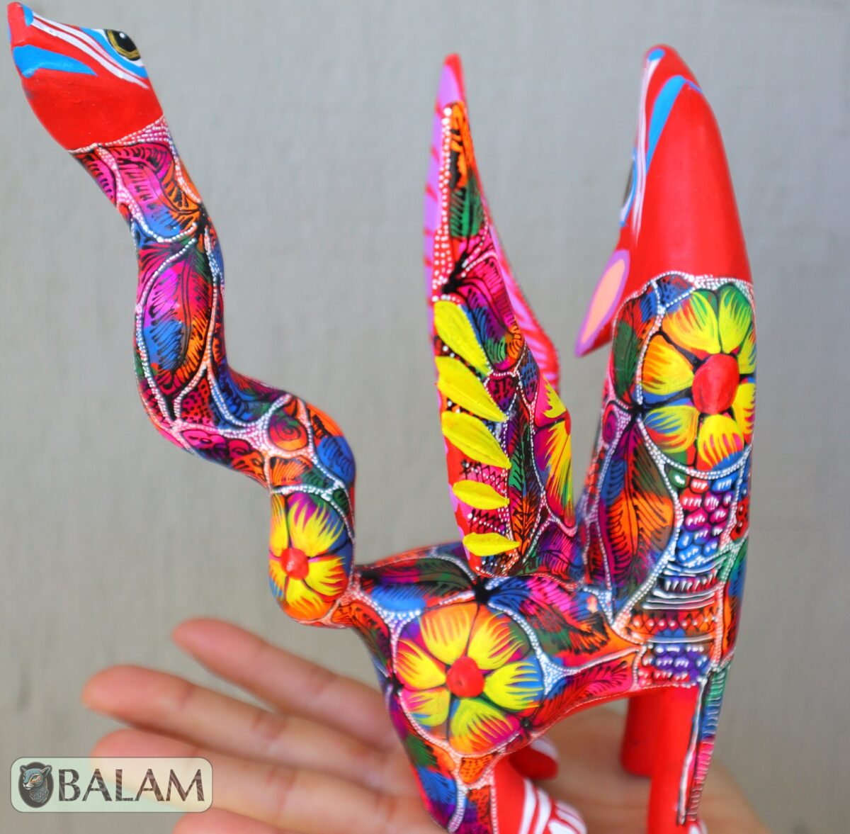 Coyote Snake alebrije, mix alebrije, Wolf snake with wings, Dreams alebrije, Amazing alebrije snake, coyote alebrije, unique Oaxaca alebrije - Image 7
