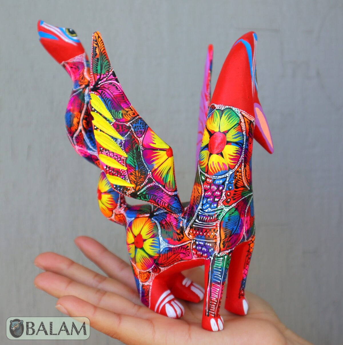 Coyote Snake alebrije, mix alebrije, Wolf snake with wings, Dreams alebrije, Amazing alebrije snake, coyote alebrije, unique Oaxaca alebrije - Image 8