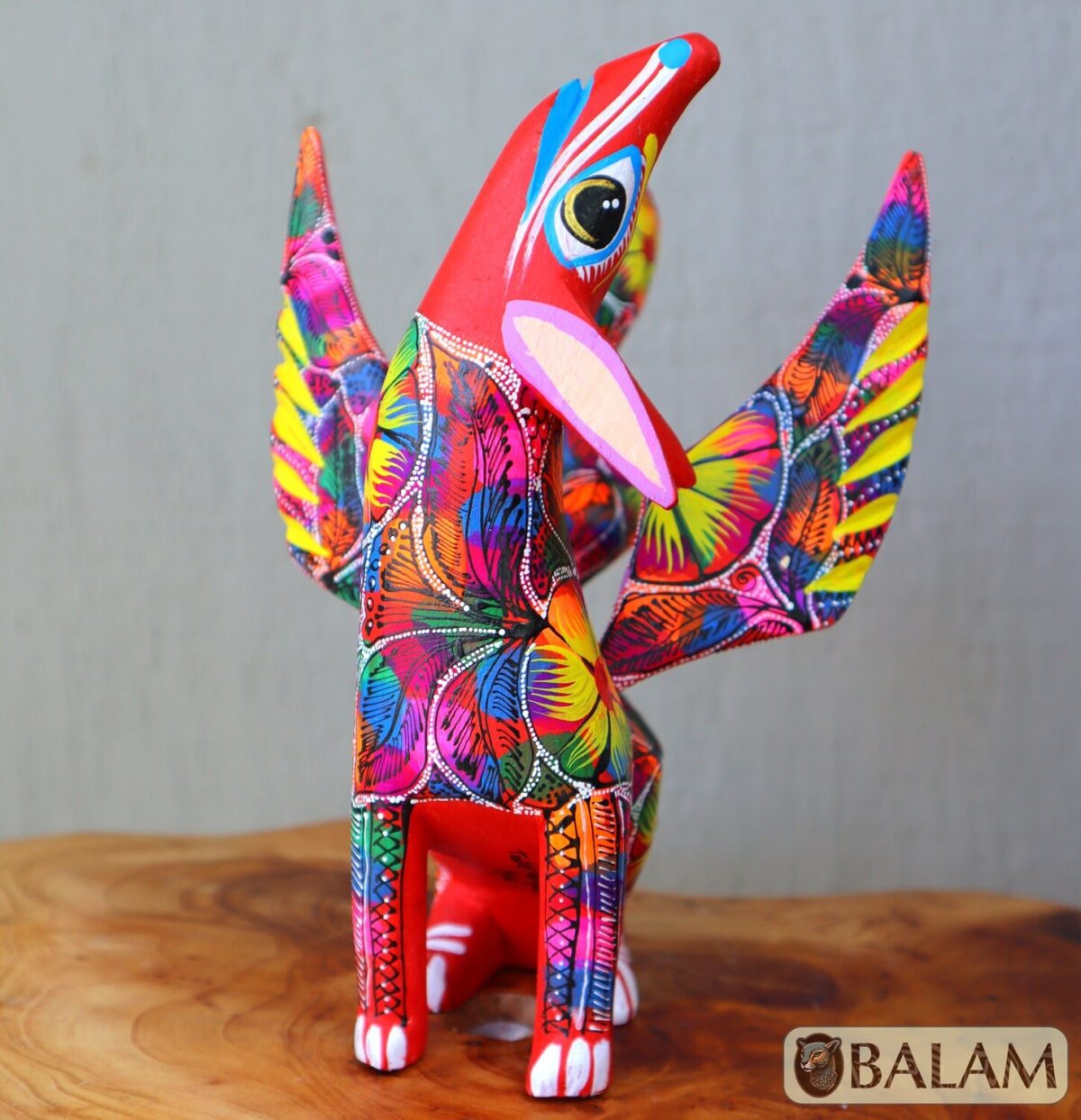 Coyote Snake alebrije, mix alebrije, Wolf snake with wings, Dreams alebrije, Amazing alebrije snake, coyote alebrije, unique Oaxaca alebrije