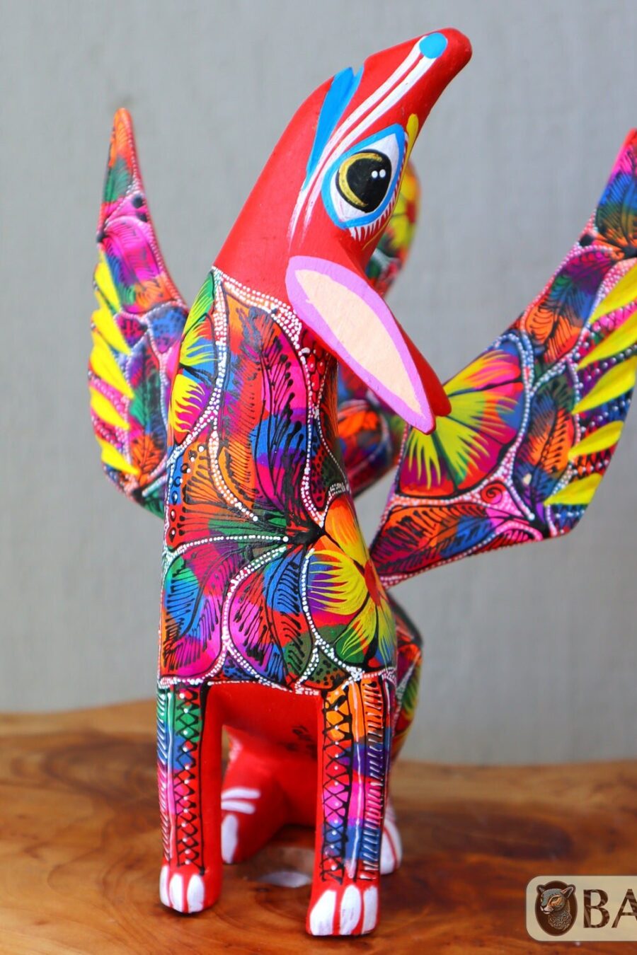 Coyote Snake alebrije, mix alebrije, Wolf snake with wings, Dreams alebrije, Amazing alebrije snake, coyote alebrije, unique Oaxaca alebrije