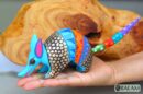 Armadillo Alebrije from Oaxaca, alebrije, Copal wood sculpture, Wood Art, Alebrije, Armadillo alebrije, fine art alebrije, Metallic colors.