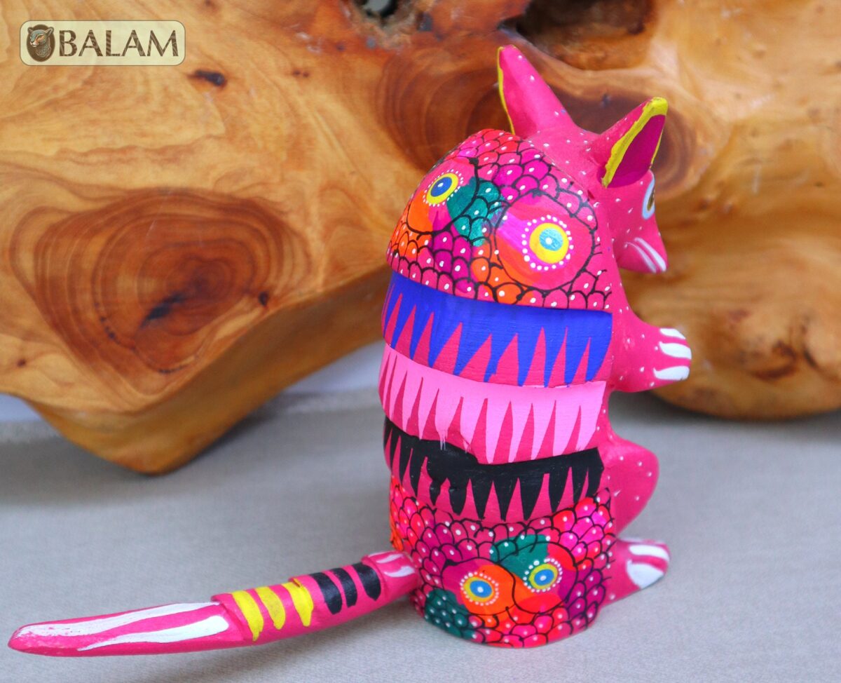 Armadillo posing, Armadillo Alebrije from Oaxaca, Copal wood sculpture, Wood Art, Alebrije, Armadillo alebrije, fine art alebrije. - Image 7