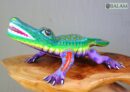 Cocodrilo alebrije, unique crocodile, Crocodile Alebrije from Oaxaca, Alligator, Copal wood sculpture, Alebrijes, Metallic colors.
