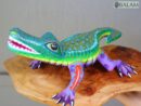 Cocodrilo alebrije, unique crocodile, Crocodile Alebrije from Oaxaca, Alligator, Copal wood sculpture, Alebrijes, Metallic colors.