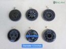 Obsidian pendant, stone necklace, Obsiana Mexica, Obsidian pendant and silver. Engraved Mictlantecuhtli, Hunab ku, Eclipse, Skull, ball game