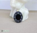 Obsidian pendant, stone necklace, Obsiana Mexica, Mexica necklace, Obsidian pendant and silver. Engraved Eagle warrior, Jaguar, Eclipse.
