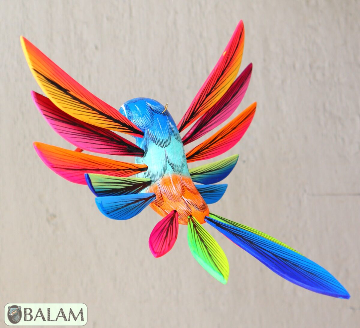 Hummingbird Alebrije, Hummingbird ornament, Wood copal sculpture, hummingbird, bird alebrije, Colibri alebrije, Big hummingbird alebrije. - Image 7