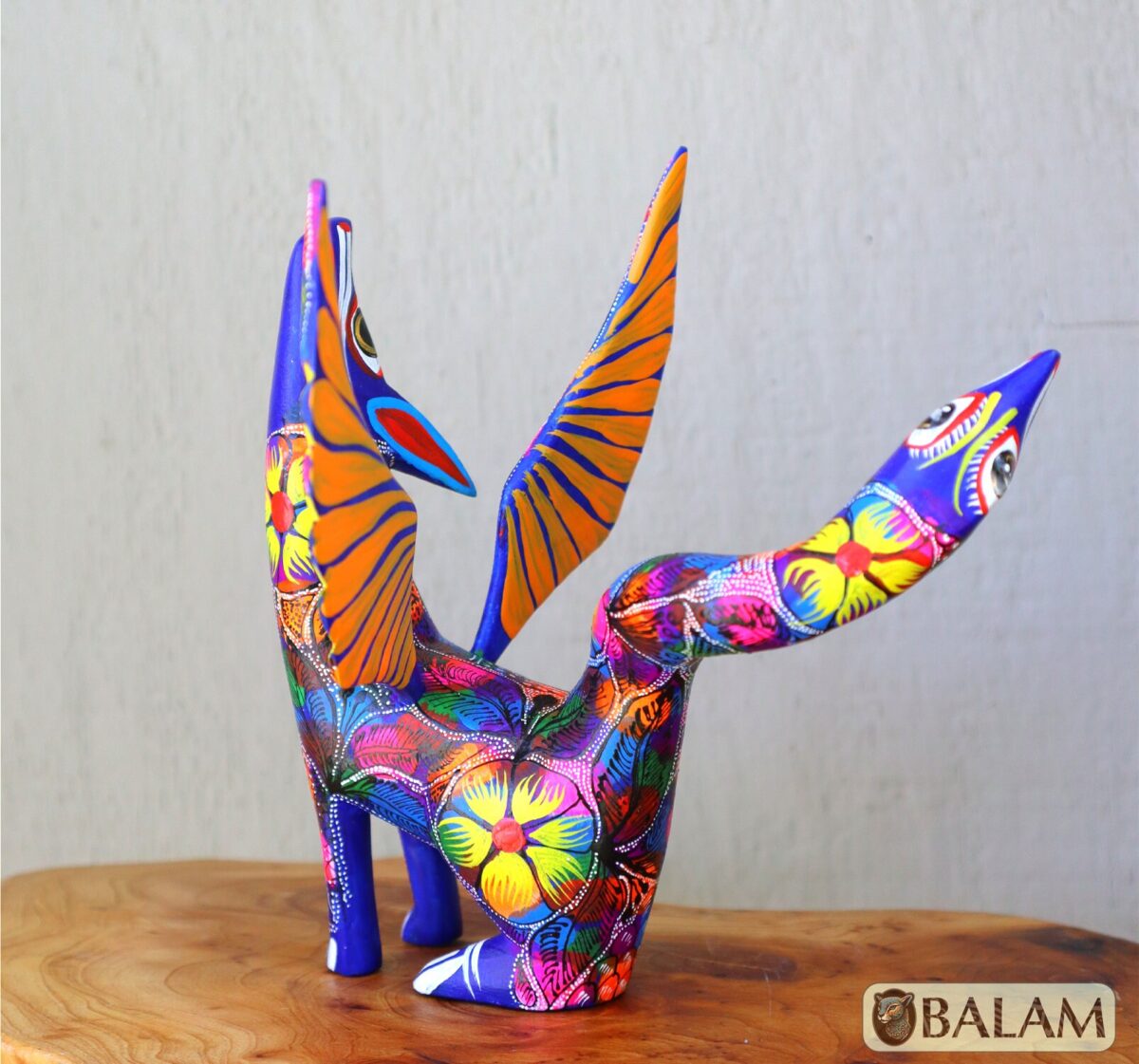 Coyote Snake alebrije, mix alebrije, Wolf snake with wings, Dreams alebrije, Amazing alebrije snake, coyote alebrije, unique Oaxaca alebrije - Image 3