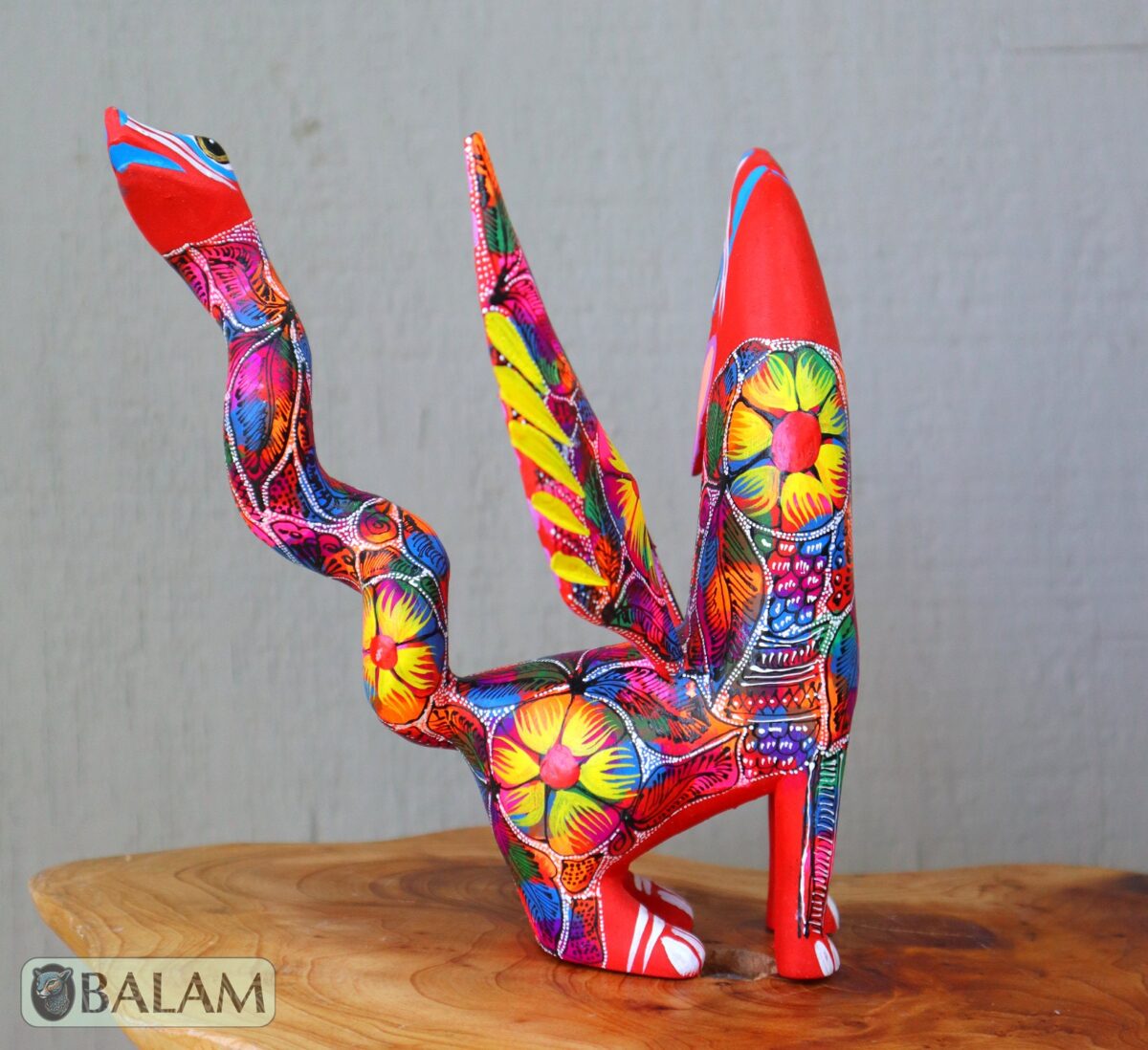 Coyote Snake alebrije, mix alebrije, Wolf snake with wings, Dreams alebrije, Amazing alebrije snake, coyote alebrije, unique Oaxaca alebrije - Image 3
