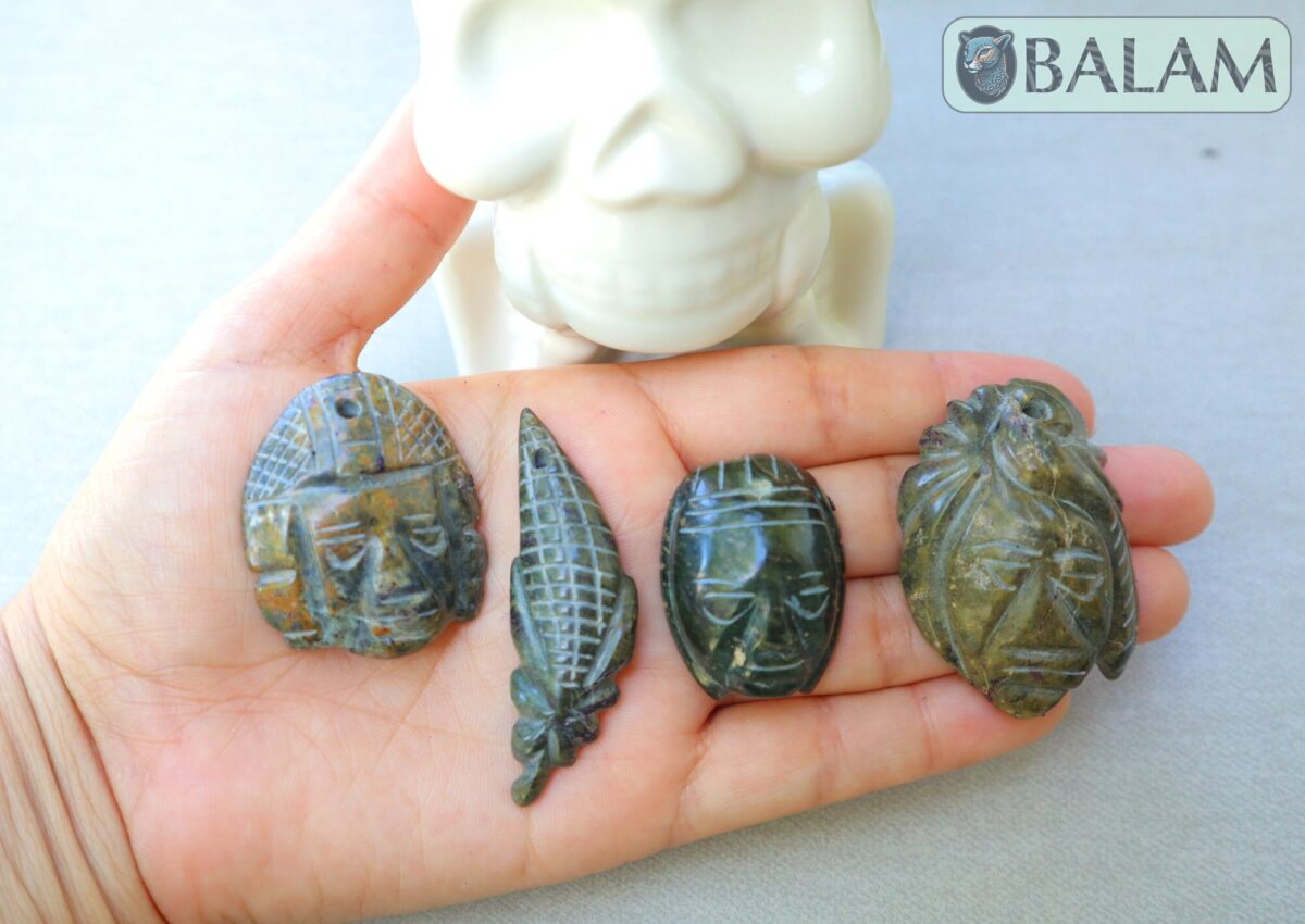 Ceremonial Jade Pendants, Mayan Jade, carved stone pendant, Jade necklaces, Aztec necklace, Mayan Pendant, LOT of Pendant. Read description - Image 2