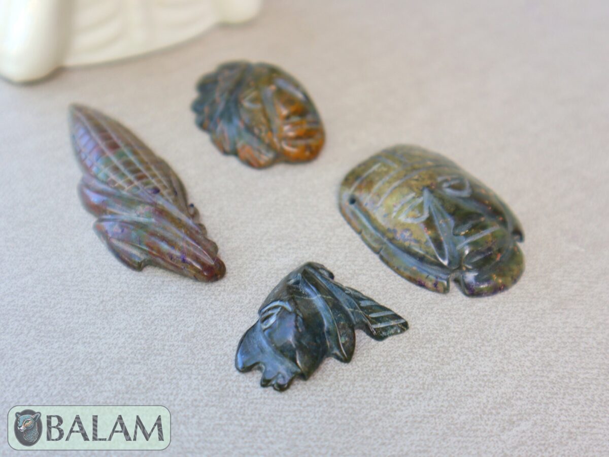 Ceremonial Jade Pendants, Mayan Jade, carved stone pendant, Jade necklaces, Aztec necklace, Mayan Pendant, LOT of Pendants. Read description - Image 5