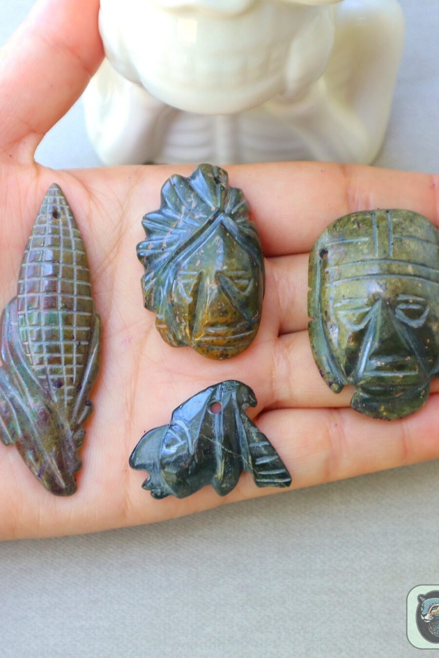 Ceremonial Jade Pendants, Mayan Jade, carved stone pendant, Jade necklaces, Aztec necklace, Mayan Pendant, LOT of Pendants. Read description