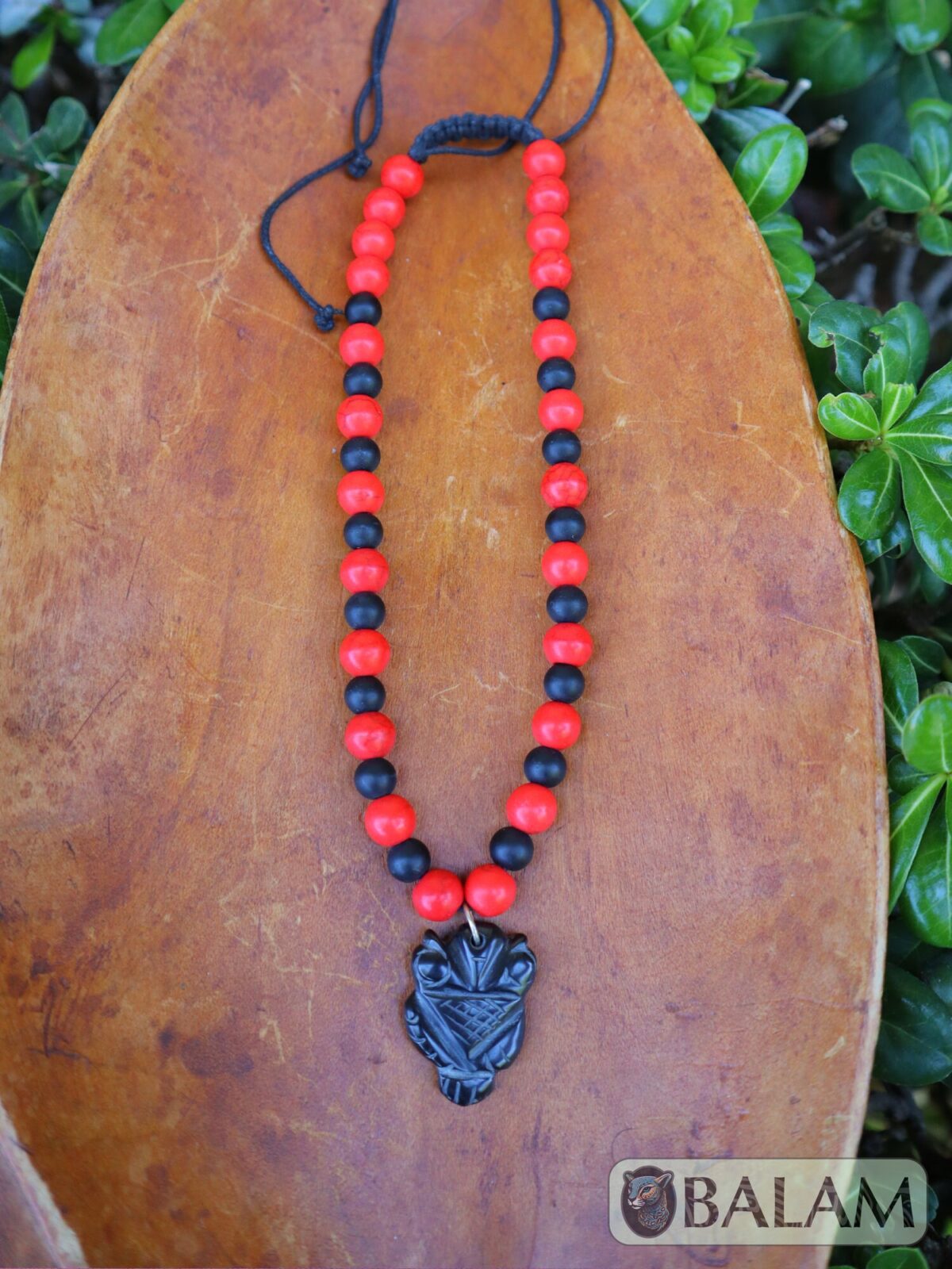 Ceremonial necklace, Owl obsidian necklace, Mayan Necklace, Adjustable obsidian necklace, seed bead necklace, owl obsidian. - Image 3
