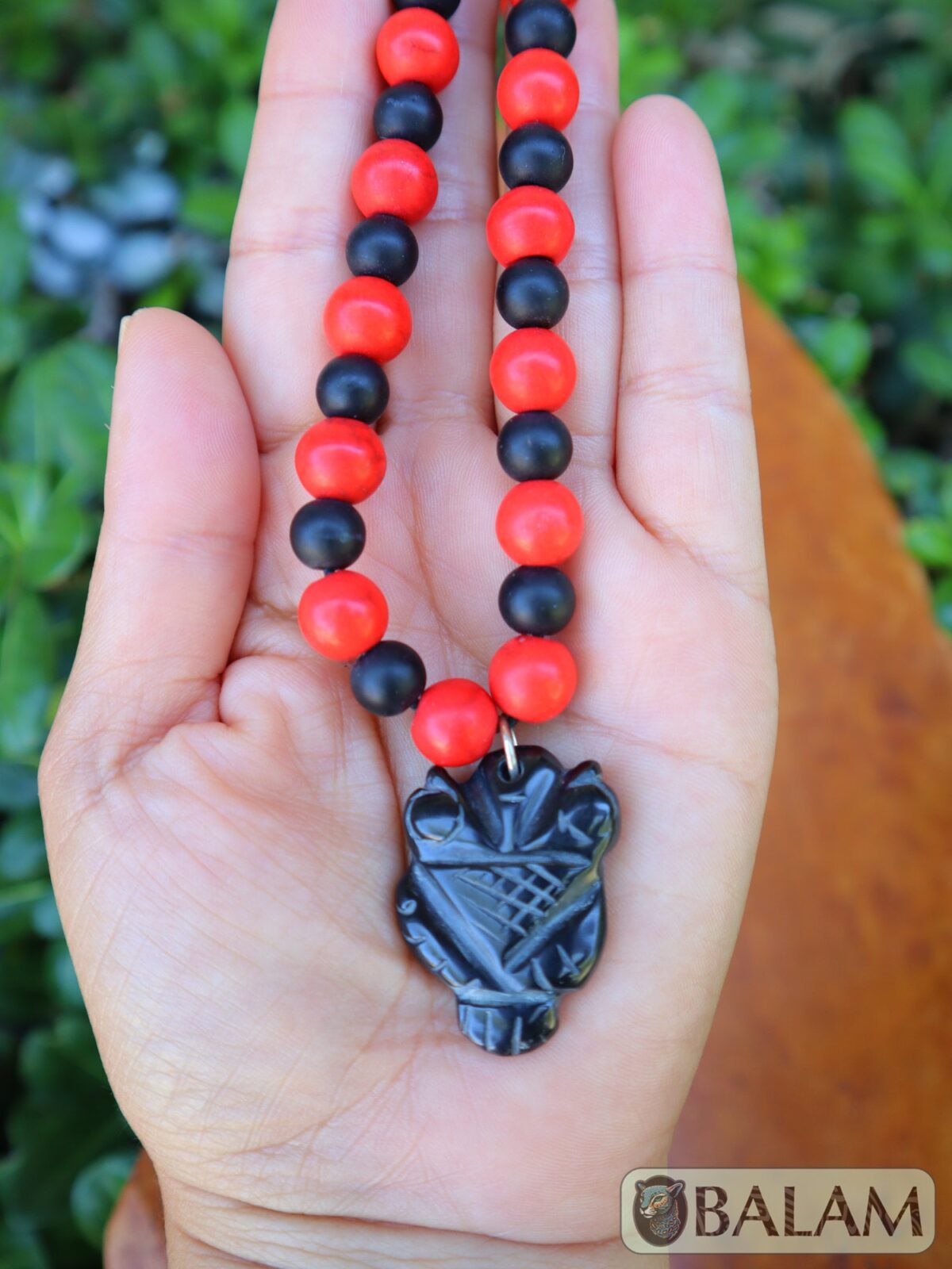 Ceremonial necklace, Owl obsidian necklace, Mayan Necklace, Adjustable obsidian necklace, seed bead necklace, owl obsidian. - Image 6