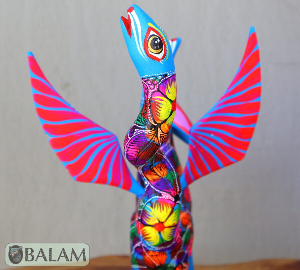 Coyote Snake alebrije, mix alebrije, Wolf snake with wings, Dreams alebrije, Amazing alebrije snake, Lobo alebrije, unique Oaxaca alebrije - Image 8