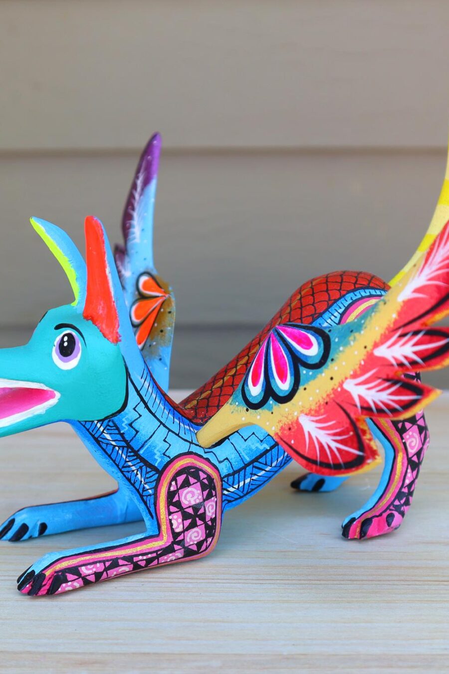 Playful Doggy, Playful Dante, Xoloitzcuintle Alebrije, Wood copal sculpture, Dog Alebrije, Dog with wings, Cute puppy, Alebrije Oaxaca art