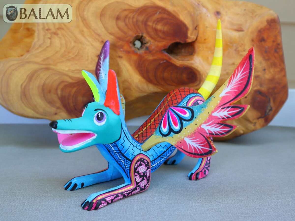 Playful Doggy, Playful Dante, Xoloitzcuintle Alebrije, Wood copal sculpture, Dog Alebrije, Dog with wings, Cute puppy, Alebrije Oaxaca art - Image 2