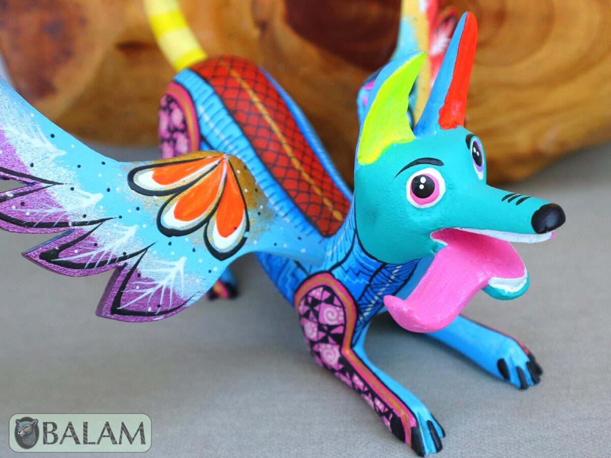 Playful Doggy, Playful Dante, Xoloitzcuintle Alebrije, Wood copal sculpture, Dog Alebrije, Dog with wings, Cute puppy, Alebrije Oaxaca art - Image 6