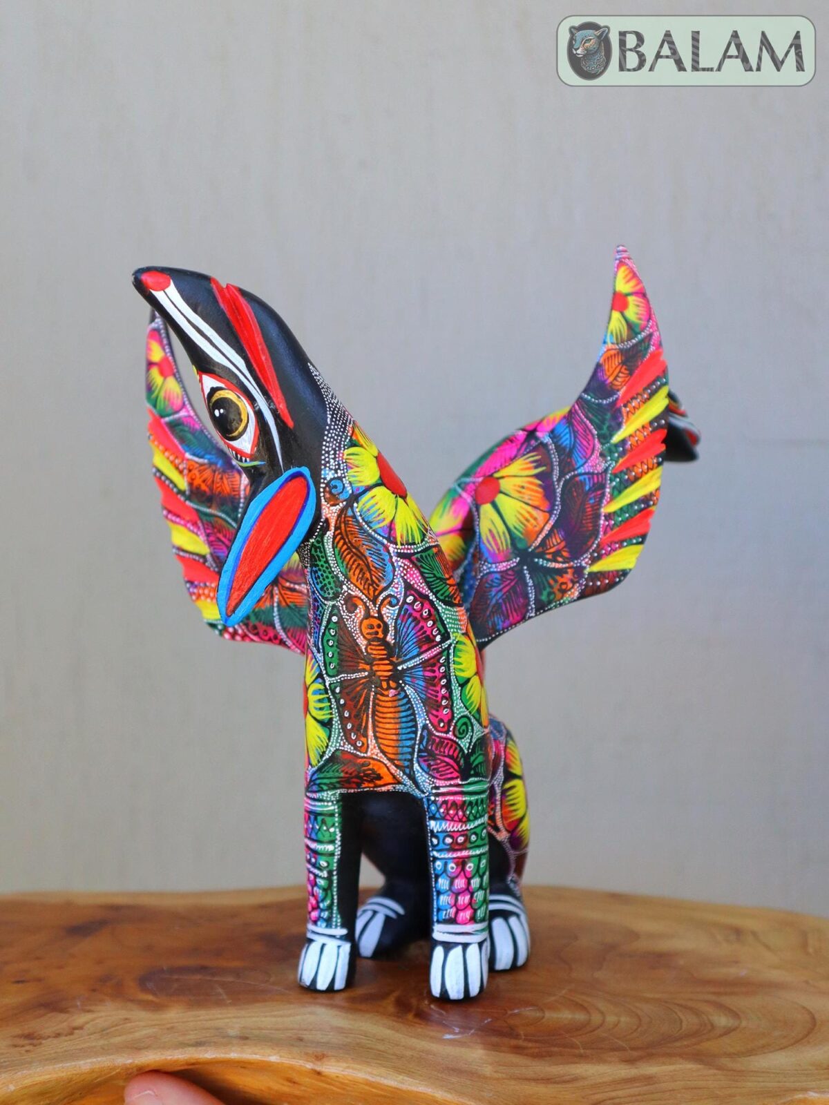 Coyote Snake alebrije, mix alebrije, Wolf snake with wings, Dreams alebrije, Amazing alebrije snake, Lobo alebrije, unique Oaxaca alebrije - Image 3