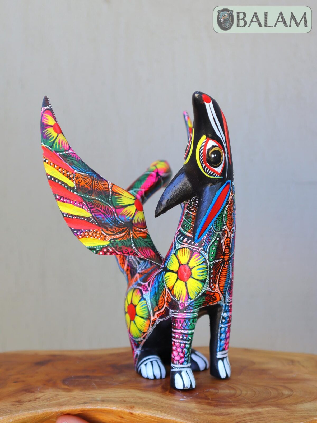 Coyote Snake alebrije, mix alebrije, Wolf snake with wings, Dreams alebrije, Amazing alebrije snake, Lobo alebrije, unique Oaxaca alebrije - Image 4