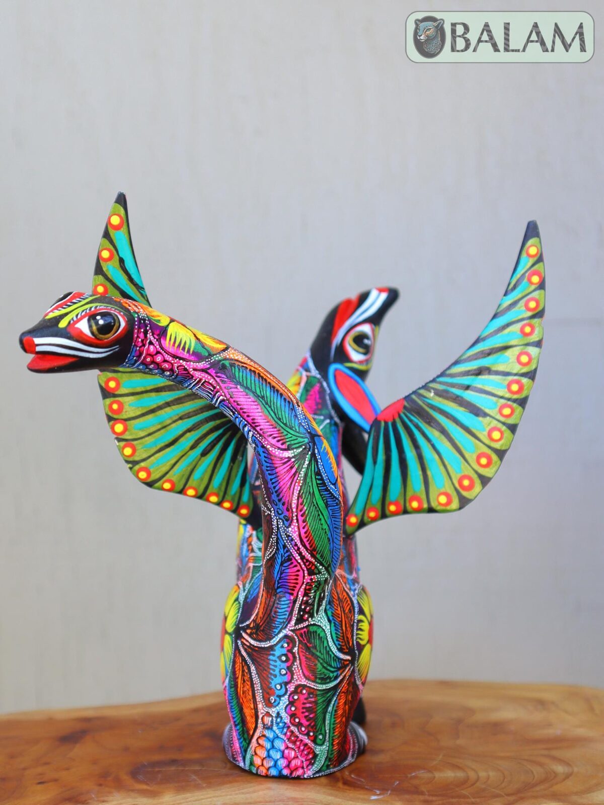 Coyote Snake alebrije, mix alebrije, Wolf snake with wings, Dreams alebrije, Amazing alebrije snake, Lobo alebrije, unique Oaxaca alebrije