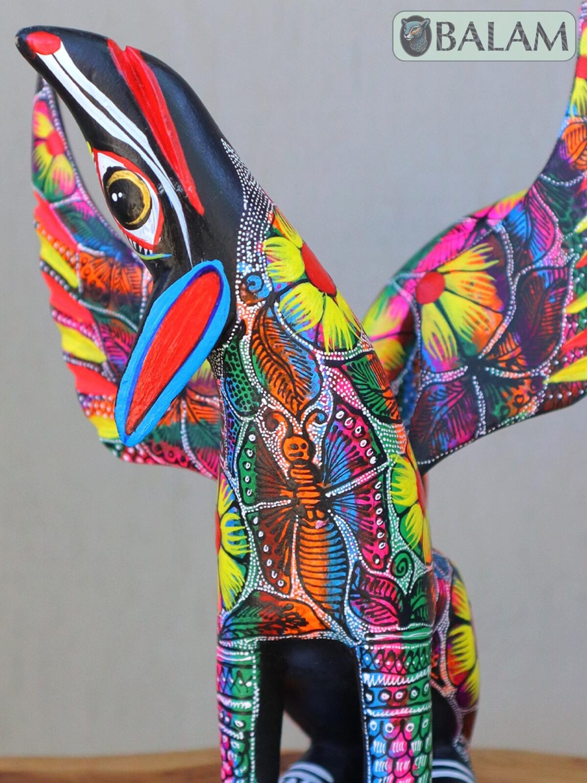 Coyote Snake alebrije, mix alebrije, Wolf snake with wings, Dreams alebrije, Amazing alebrije snake, Lobo alebrije, unique Oaxaca alebrije - Image 8