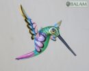 Metallic colors Hummingbird Alebrije, Hummingbird ornament, Wood copal sculpture, bird alebrije, Colibri alebrije.