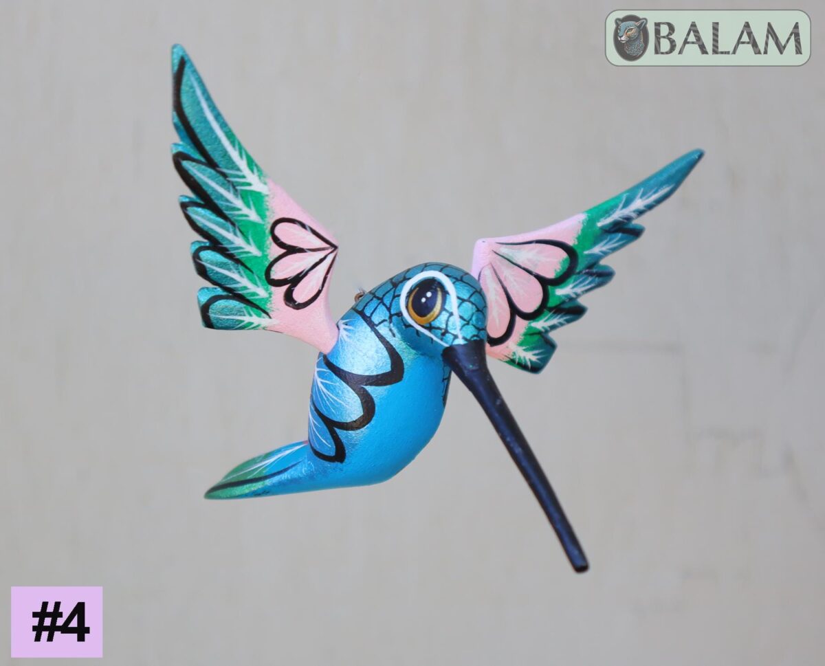 Metallic colors Hummingbird Alebrije, Hummingbird ornament, Wood copal sculpture, bird alebrije, Colibri alebrije. - Image 9