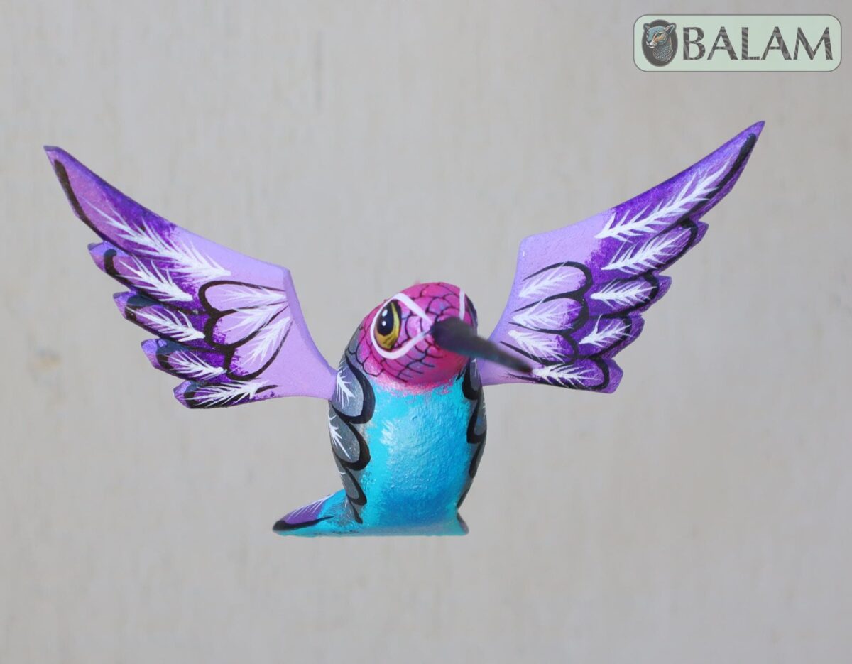 Metallic colors Hummingbird Alebrije, Hummingbird ornament, Wood copal sculpture, bird alebrije, Colibri alebrije. - Image 8