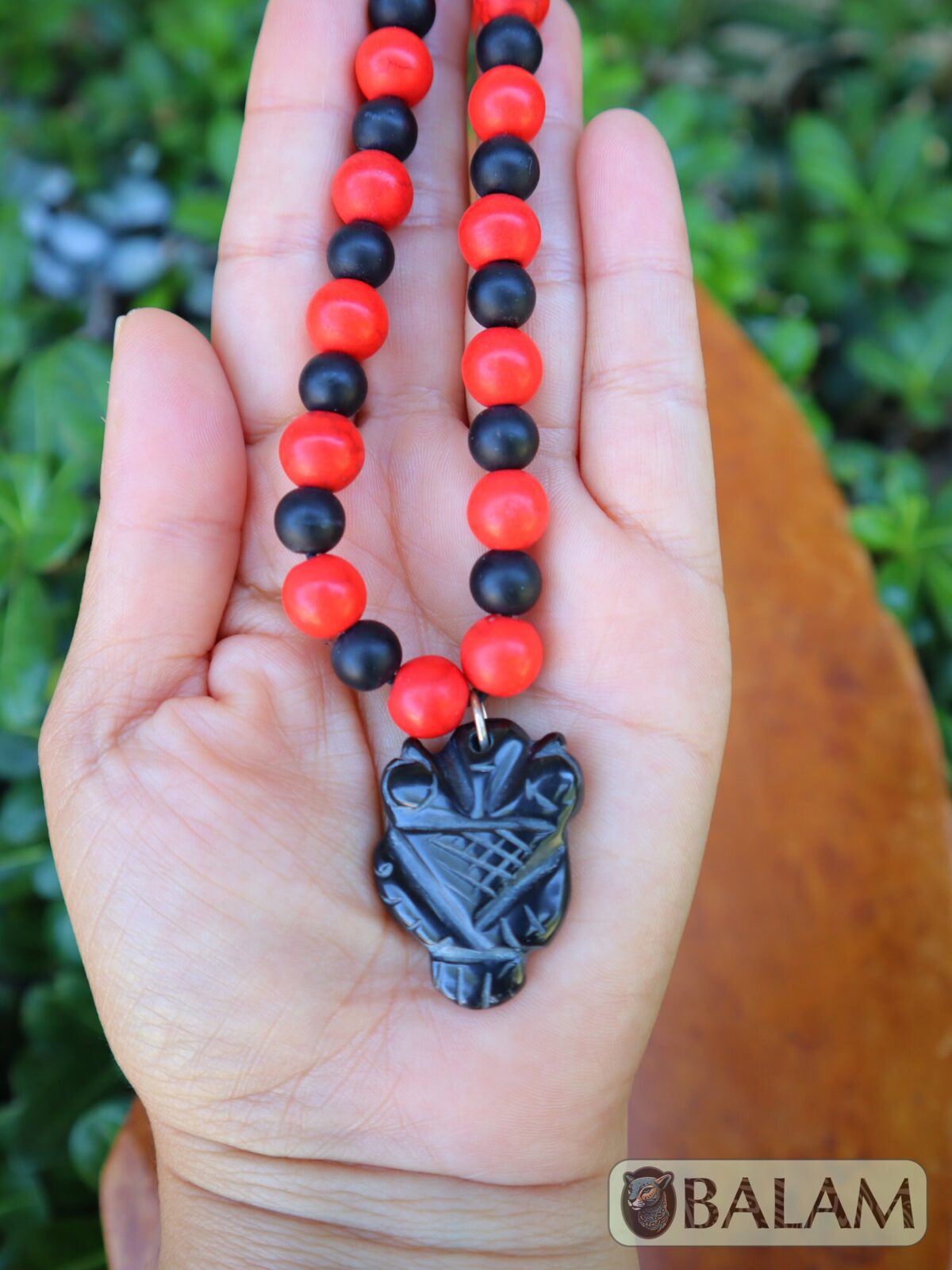 Ceremonial necklace, Owl obsidian necklace, Mayan Necklace, Adjustable obsidian necklace, seed bead necklace, owl obsidian. - Image 5