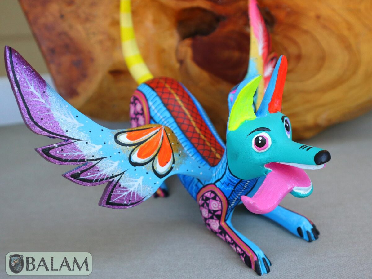 Playful Doggy, Playful Dante, Xoloitzcuintle Alebrije, Wood copal sculpture, Dog Alebrije, Dog with wings, Cute puppy, Alebrije Oaxaca art - Image 5