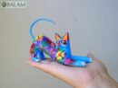 Cat alebrije, Unique cat, Alebrije from Oaxaca, Cat alebrije, Copal wood sculpture, Wood Art, Alebrije art, Cat posing alebrije