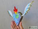 Corazon Sagrado alebrije, corazon sagrado Ornament, heart alebrije, copal wood Oaxaca, sacred hear alebrije ornament, Dia de los Muertos art