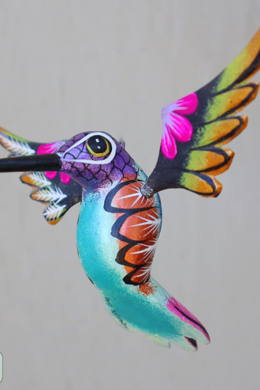 Metallic colors Hummingbird Alebrije, Hummingbird ornament, Wood copal sculpture, bird alebrije, Colibri alebrije.