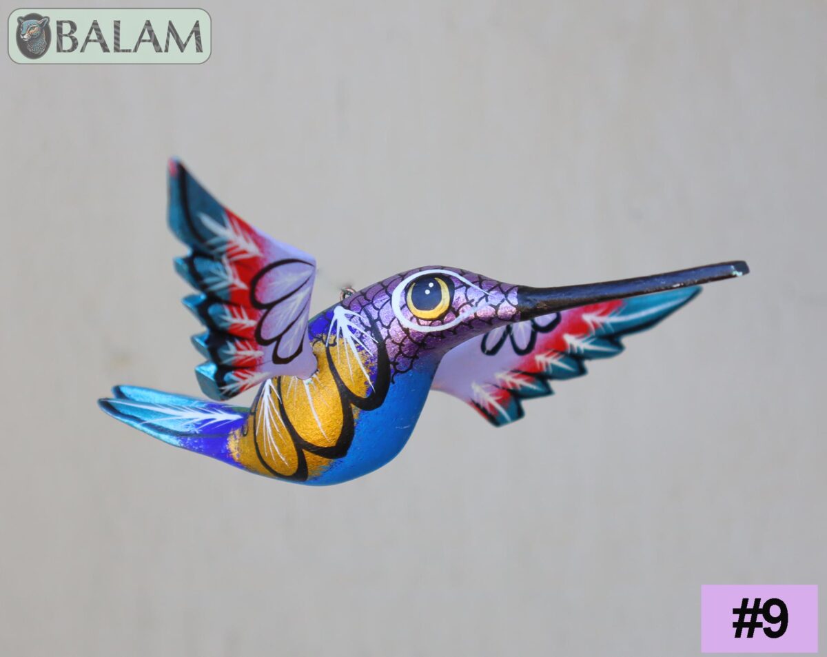 Metallic colors Hummingbird Alebrije, Hummingbird ornament, Wood copal sculpture, bird alebrije, Colibri alebrije.
