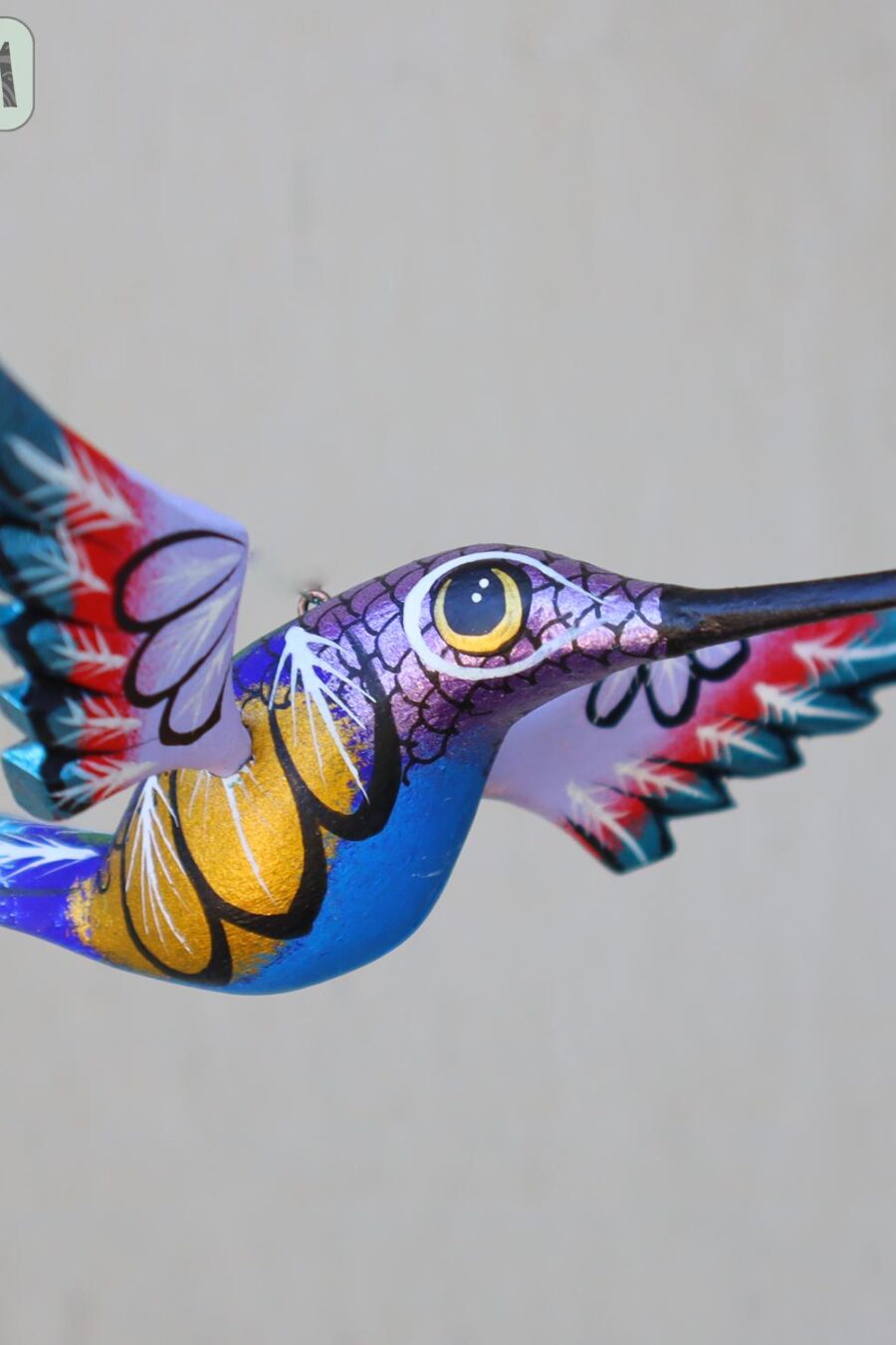 Metallic colors Hummingbird Alebrije, Hummingbird ornament, Wood copal sculpture, bird alebrije, Colibri alebrije.