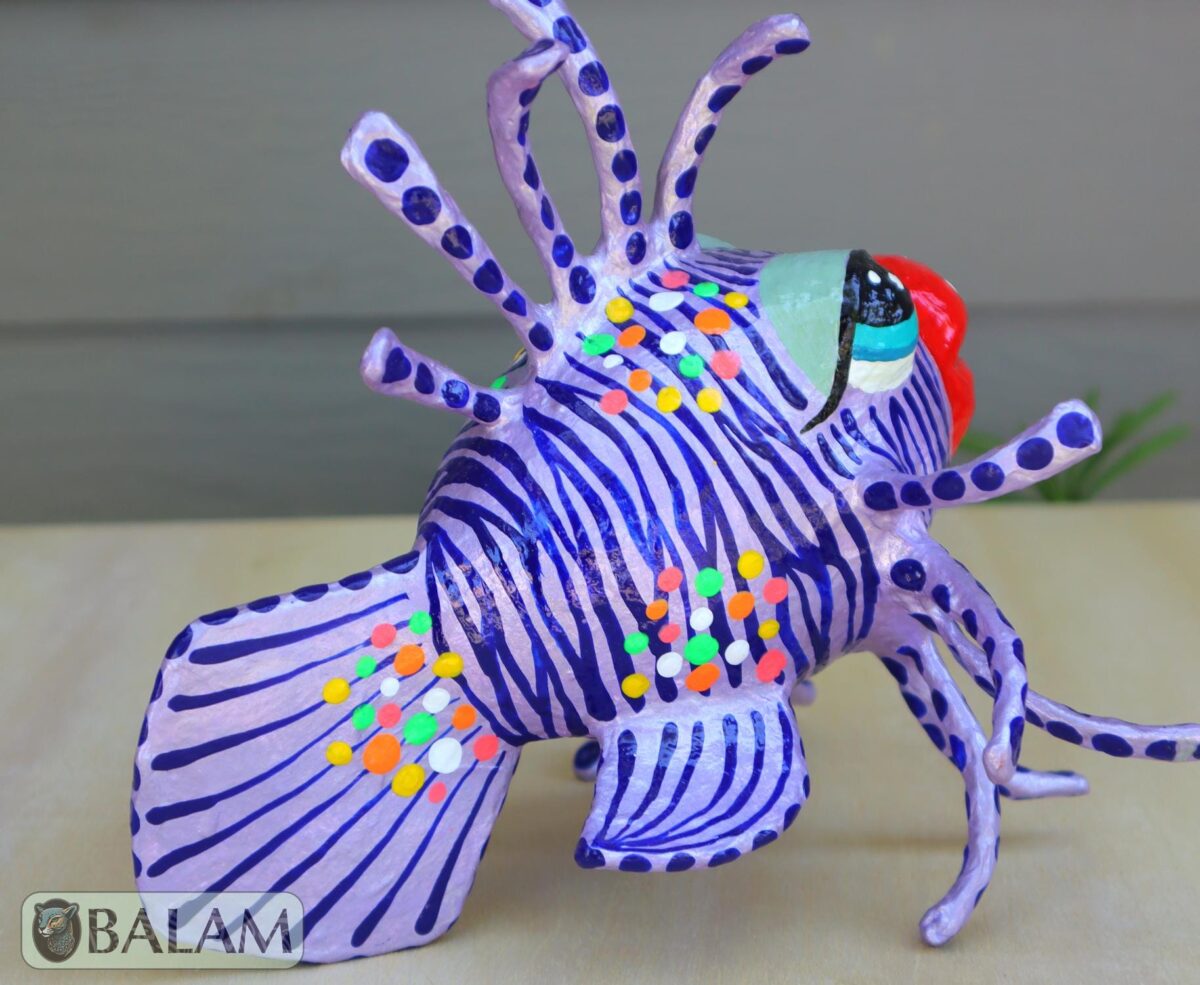 Lionfish alebrije  Paper mache, Pez Leon alebrije,  The spirits of light, Alebrije de papel Mache, Unique lionfish, supernatural creature. - Image 5