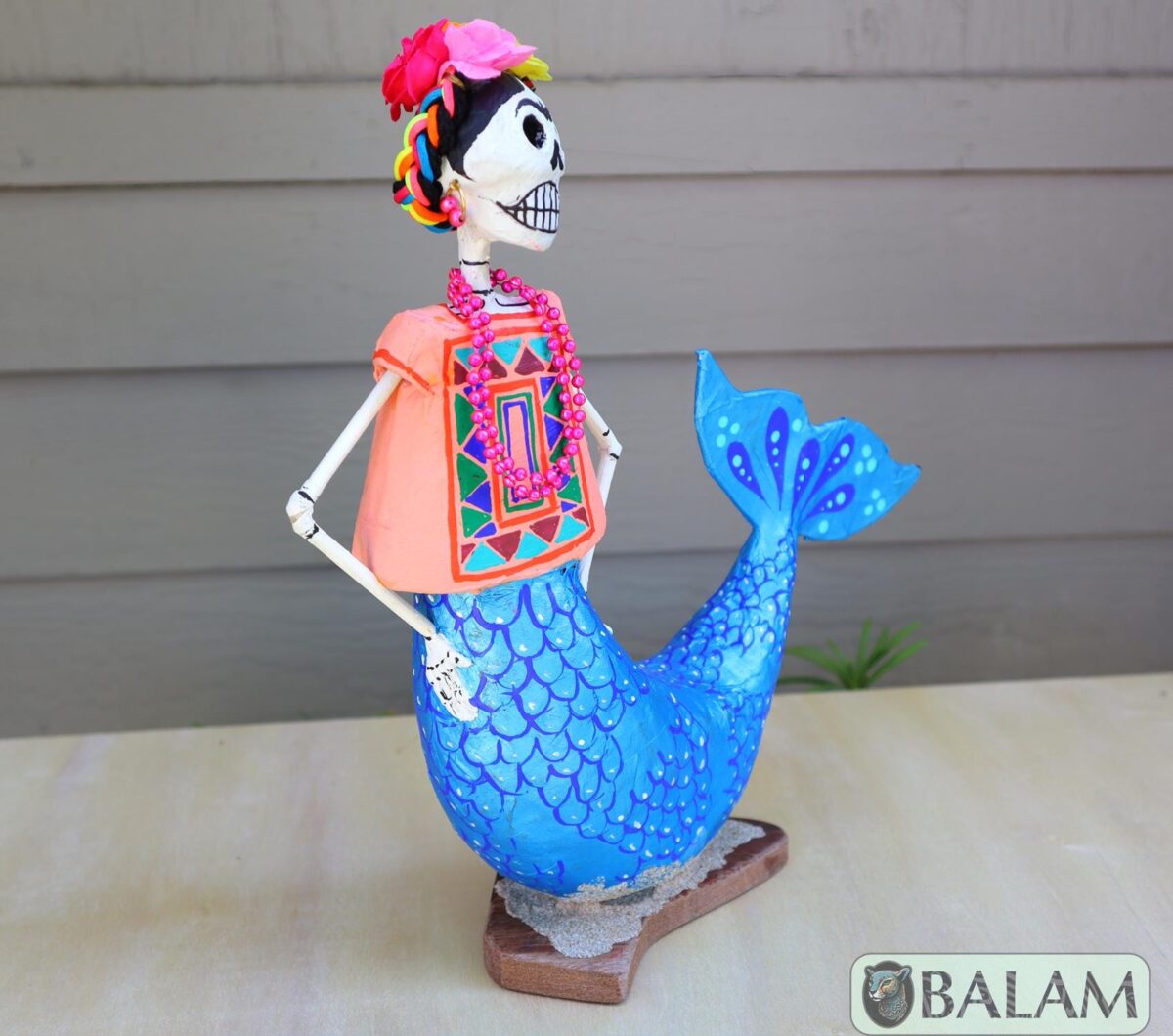 Frida Mermaid alebrije Paper mache, Mermaid alebrije, Alebrije de papel Mache, Unique Mermaid, catrina Frida Sirena, Dia de los Muertos - Image 4