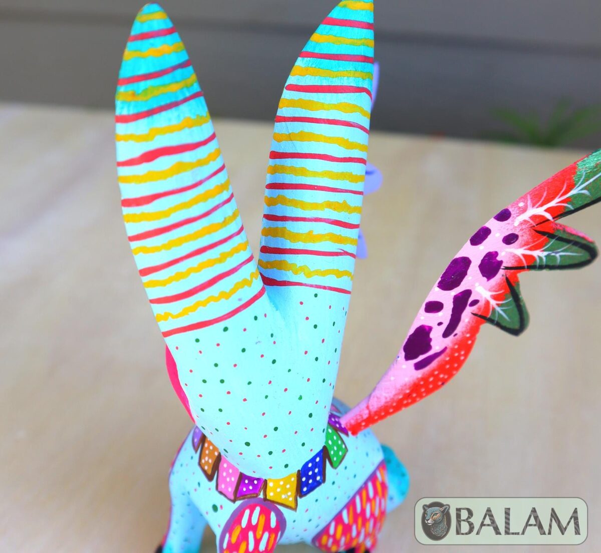 Conejo con alas, Alebrije from Oaxaca, Bunny alebrije, Copal wood sculpture, Bunny, Unique rabbit with wings, Rabbit Alebrije. - Image 8