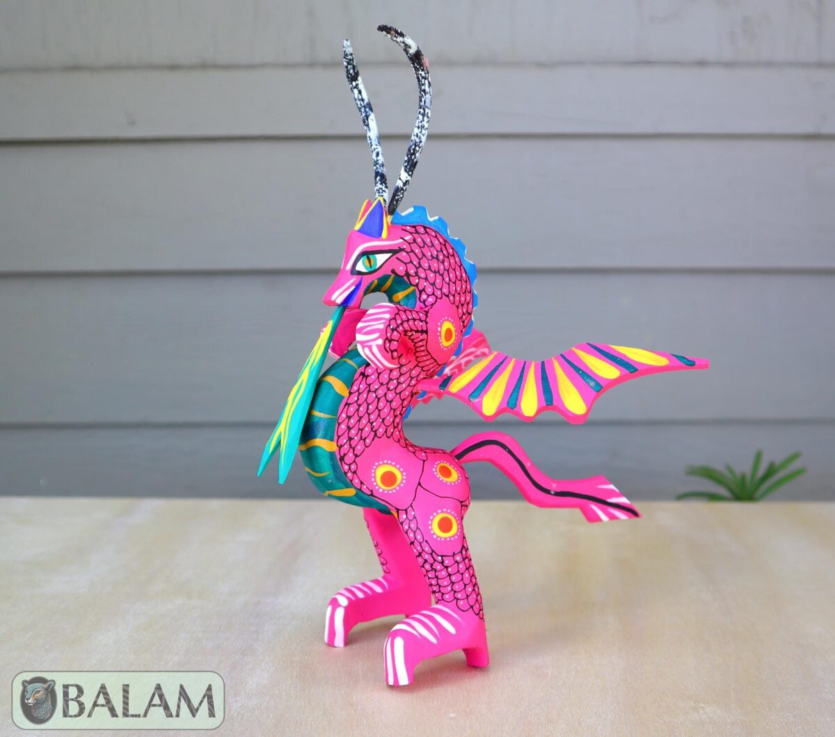 Alebrije from Oaxaca, alebrije, Copal wood sculpture, Wood Art, Alebrije art, Dragon, snake, snake with wings, magical creature. - Image 3