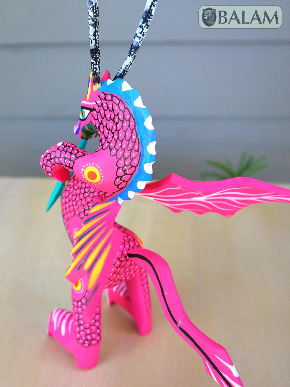 Alebrije from Oaxaca, alebrije, Copal wood sculpture, Wood Art, Alebrije art, Dragon, snake, snake with wings, magical creature. - Image 4