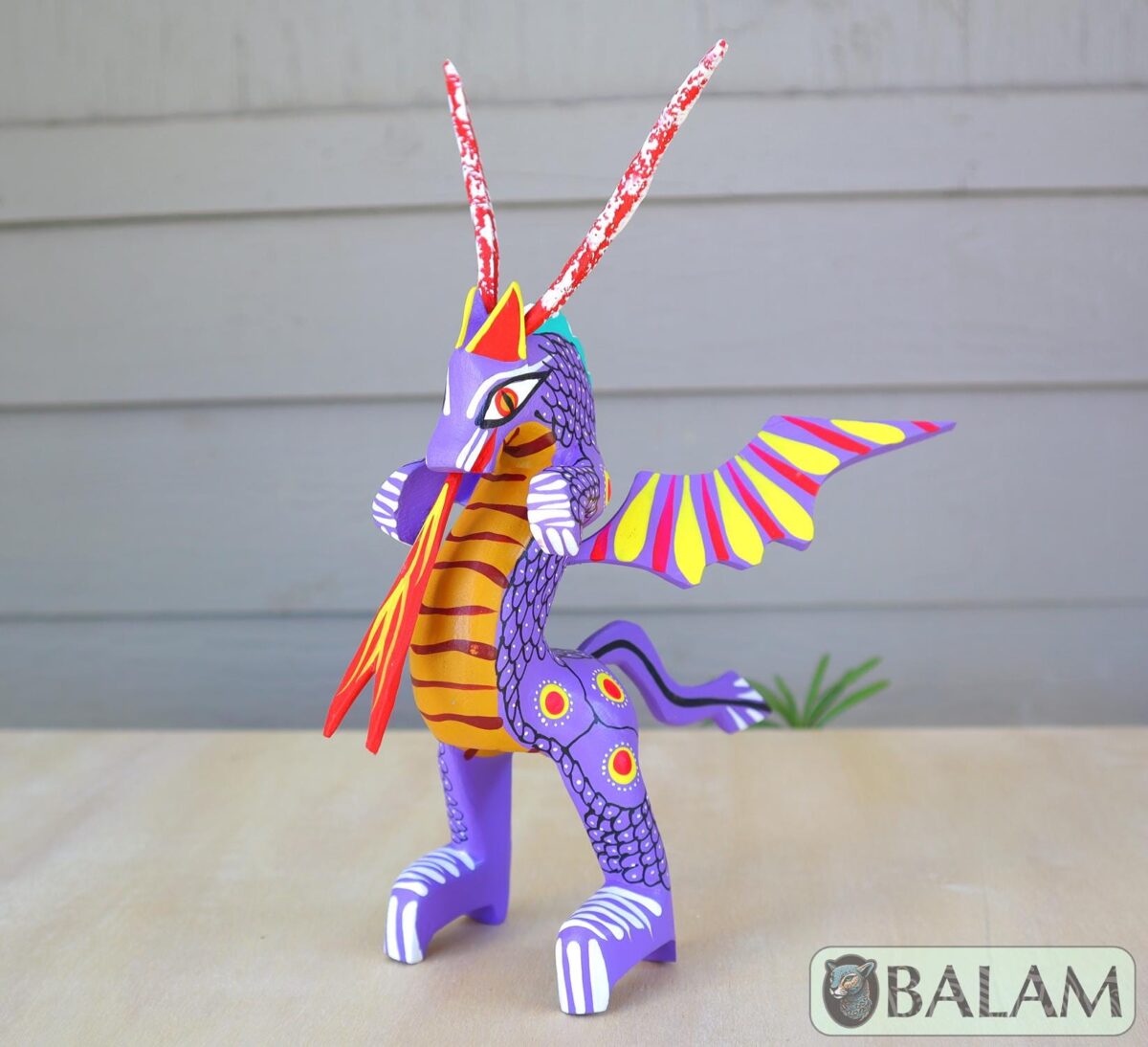 Alebrije from Oaxaca, alebrije, Copal wood sculpture, Wood Art, Alebrije art, Dragon, snake, snake with wings, magical creature. - Image 9