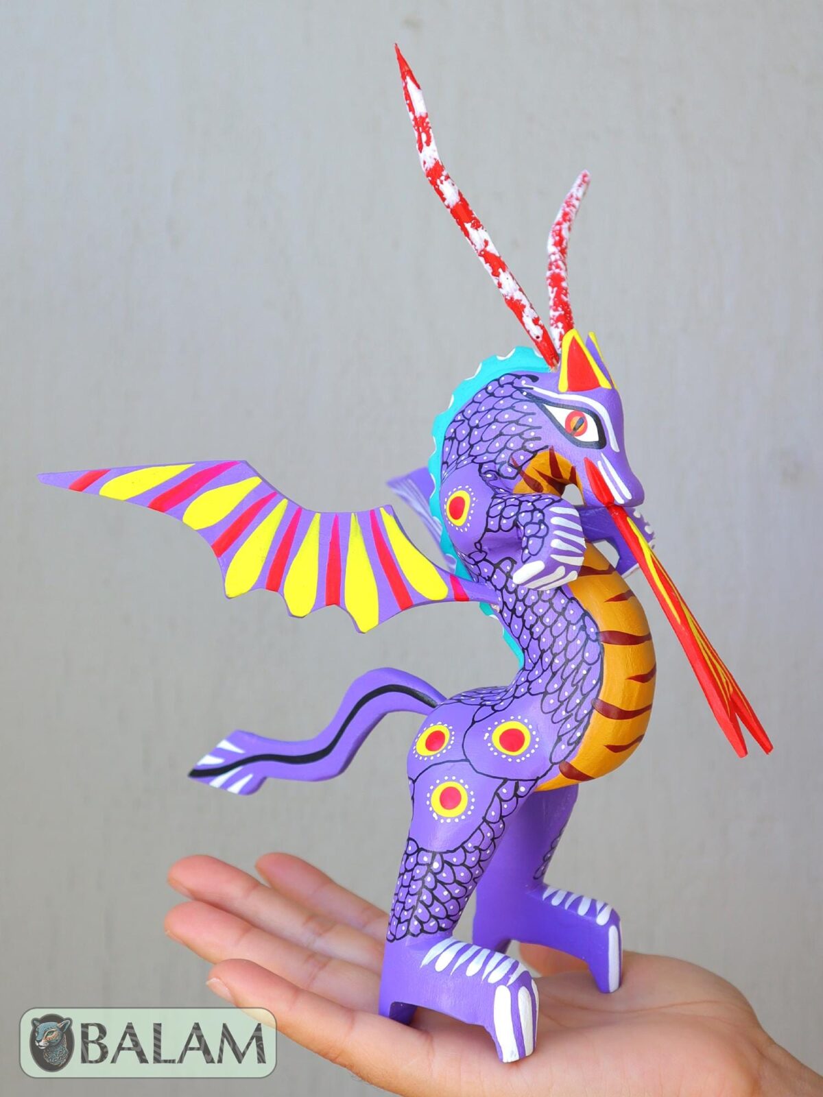 Alebrije from Oaxaca, alebrije, Copal wood sculpture, Wood Art, Alebrije art, Dragon, snake, snake with wings, magical creature. - Image 8