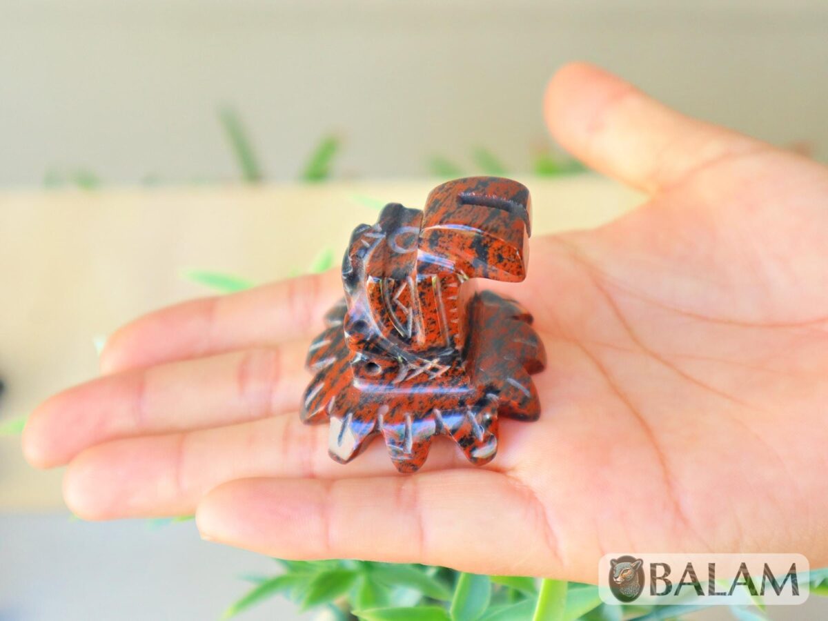 Quetzalcoatl Aztec, K'uk'ulkan Mayan, Plumed Serpent, Rare Natural Mahogany Obsidian, Brown Obsidian, Obsidian pendant. Read Description - Image 7